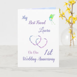Small 1st Anniversary design greeting Card