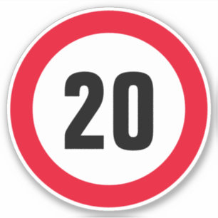 Small 20 mph speed limit vinyl stickers for eBike