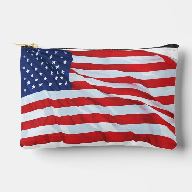 Small Accessory Bag Pouch USA Flag Patriotic (Front)