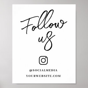 Small Acrylic Follow Us Social Media Sign
