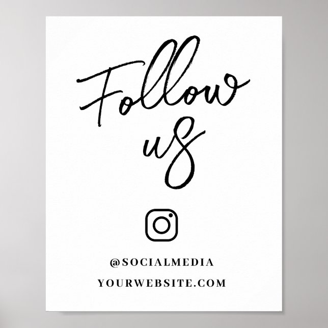 Small Acrylic Follow Us Social Media Sign (Front)