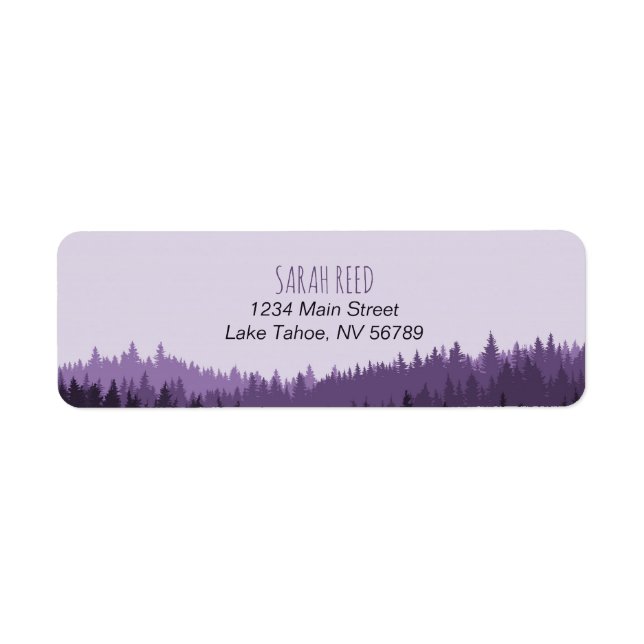 Small address label for rustic mountain wedding (Front)