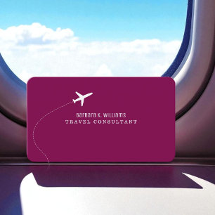 Small Airplane Travel Consultant Wine Business Card