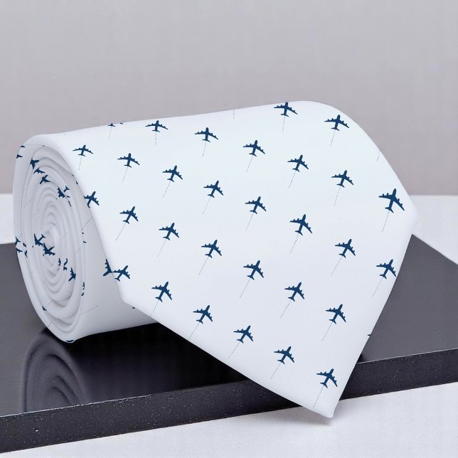 Small Airplanes on Light-Blue Jet Pilot  Tie (Creator Uploaded)