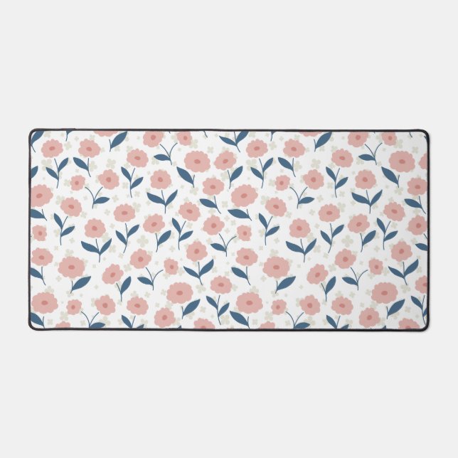 Small and precious light pink patterned desk mat (Front)