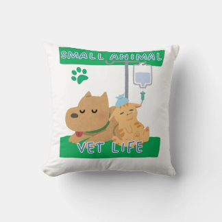 Small Animal Vet Life – Vet Dog and Cat Design Throw Pillow
