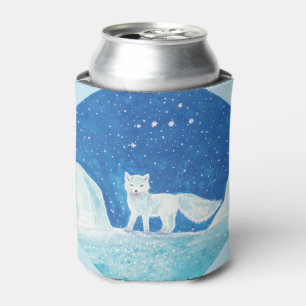 Small Arctic Fox (Vulpes lagopus) Illustration    Can Cooler