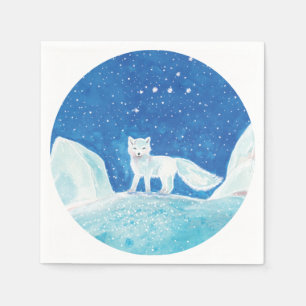 Small Arctic Fox (Vulpes lagopus) Illustration Napkin