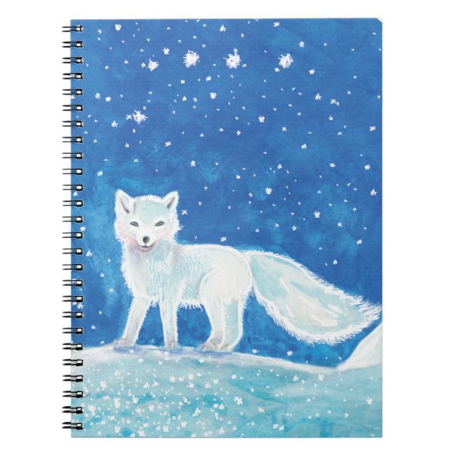 Small Arctic Fox (Vulpes lagopus) Illustration    Notebook (Front)