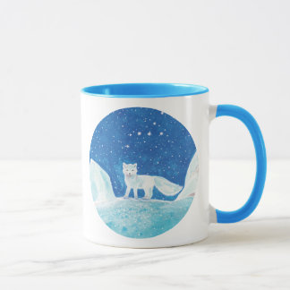 Small Arctic Fox (Vulpes lagopus) Pale Blue Mug