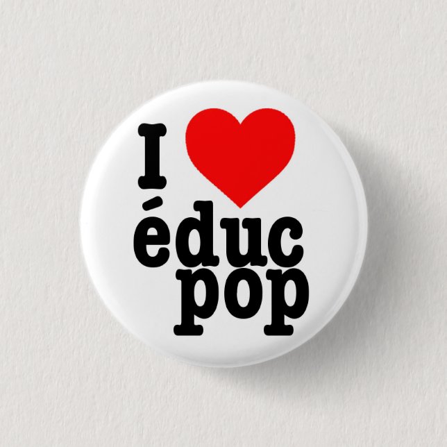 Small Badge I coils pop educ 1 Inch Round Button (Front)