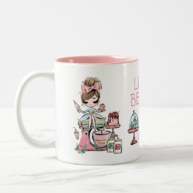 Small bakery business, cupcakes mug,  Two-Tone cof Coffee Mug (Left)