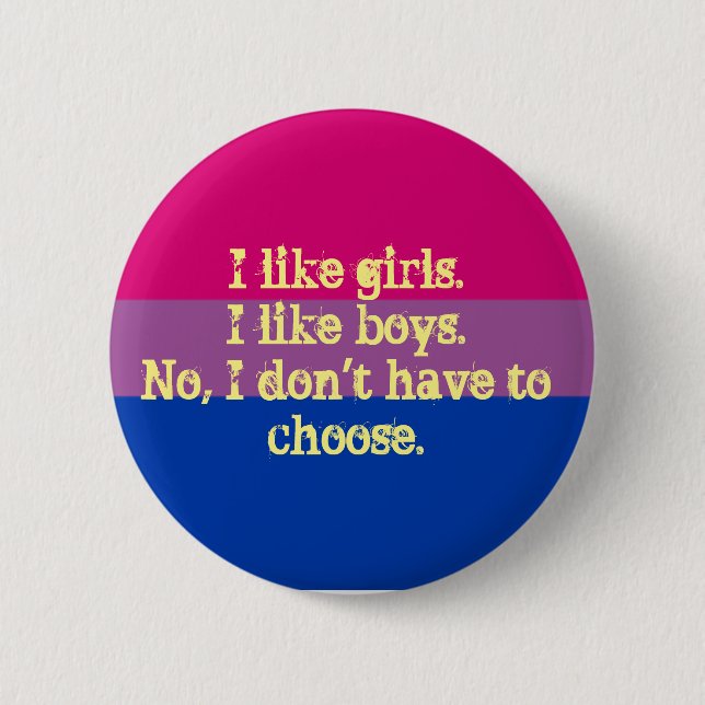 small bisexual flag pride badge/pin 2 inch round button (Front)