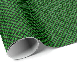 Small Black and Green Checks Wrapping Paper
