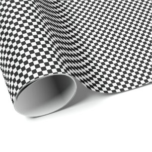 Small Black and White Checks Wrapping Paper