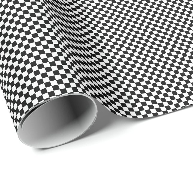 Small Black and White Checks Wrapping Paper (Roll Corner)