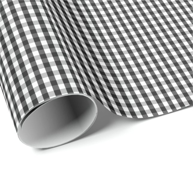 Small Black and White Gingham Wrapping Paper (Roll Corner)