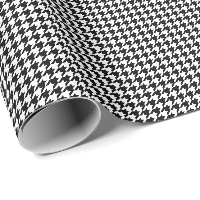 Small Black and White Houndstooth Wrapping Paper (Roll Corner)