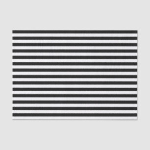 Small Black Horizontal Stripes Tissue Paper