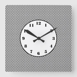 Small Black Polka Dots Round Clock