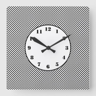 Small Black Polka Dots Round Clock