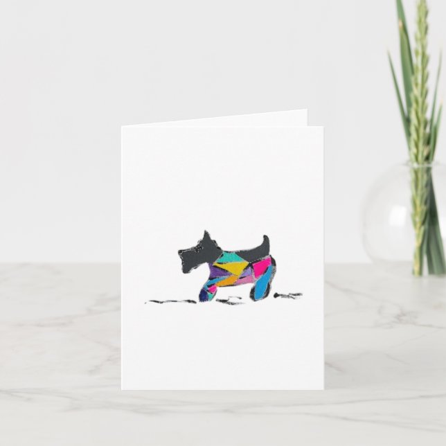 Small Blank Greeting Card with Schnauzer (Front)