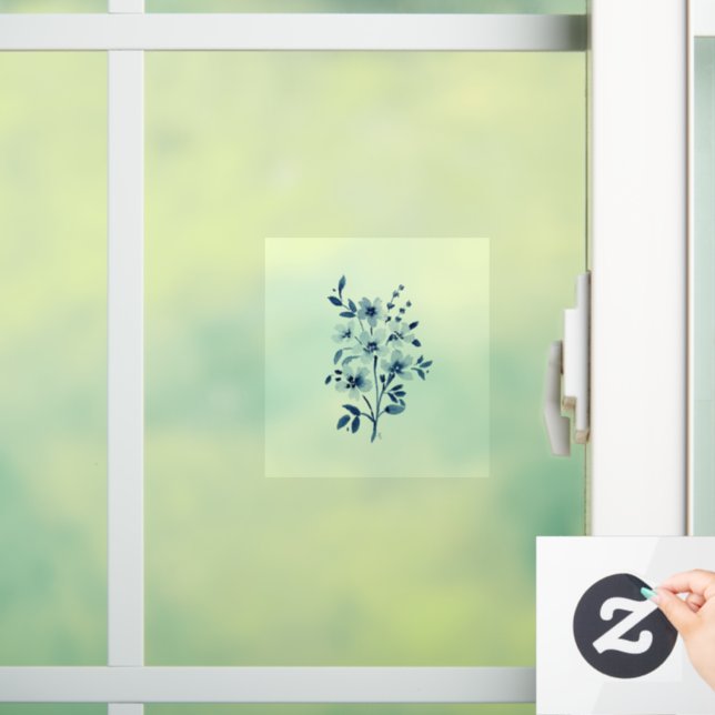 Small Blue Flower Window Cling (Home)