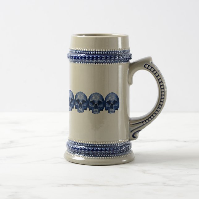Small Blue Skull Stein (Right)