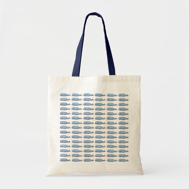 Small Blue Whales Tote Bag (Front)