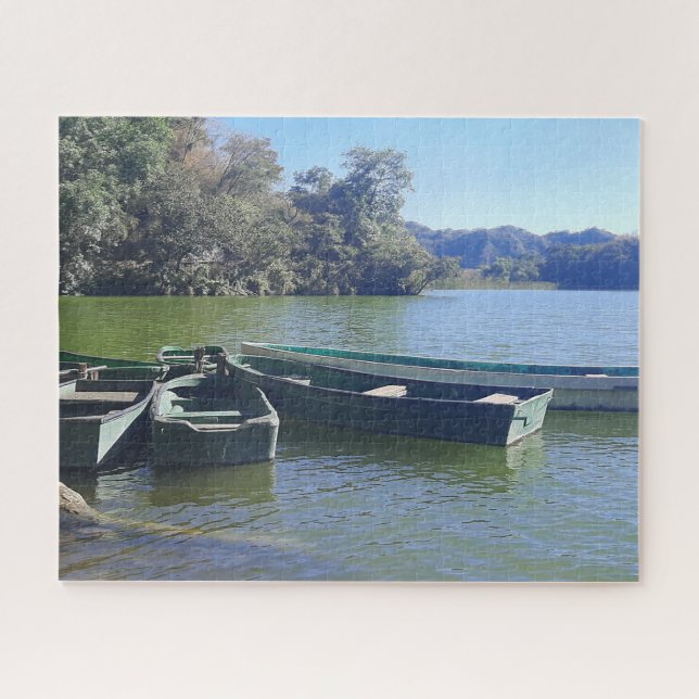 Small Boats Along a Green Shore Jigsaw Puzzle (Horizontal)