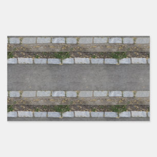 small brick-lined pathway with grass and dirt sticker
