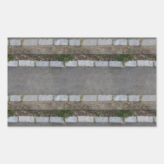 small brick-lined pathway with grass and dirt sticker