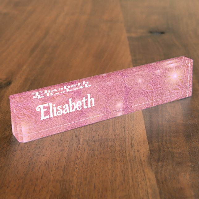 small bright stars on pink nameplate (Side)