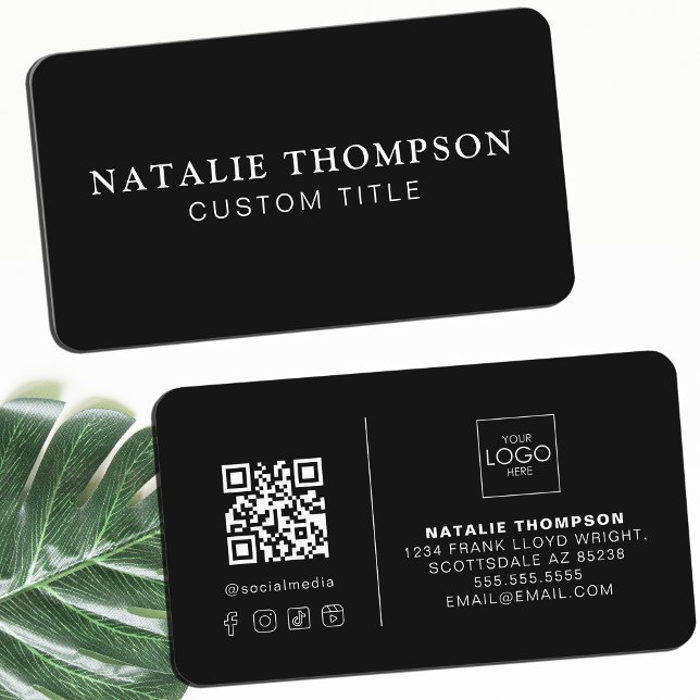 Small Business Cool QR Code With Logo Designer Card (Creator Uploaded)