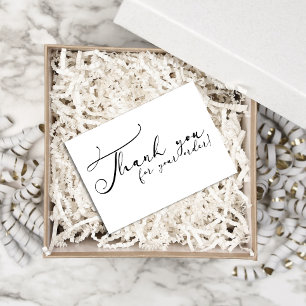 Small Business Coupon Simple Black White Thank You Card
