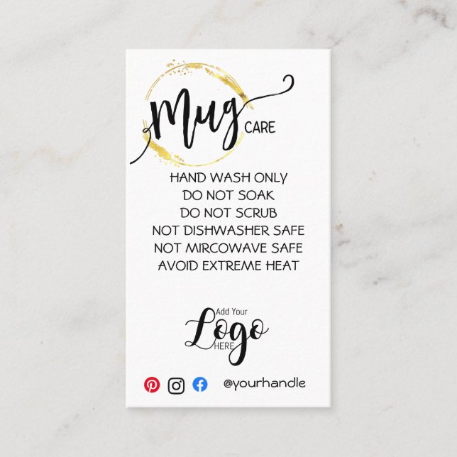 small business decal care card mugs add logo (Front)