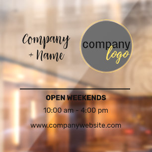 SMALL BUSINESS DECAL TRADING HOURS LOGO BRANDING