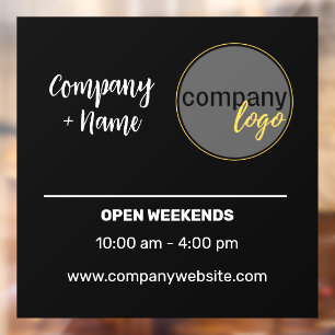 SMALL BUSINESS DECAL TRADING HOURS LOGO BRANDING 