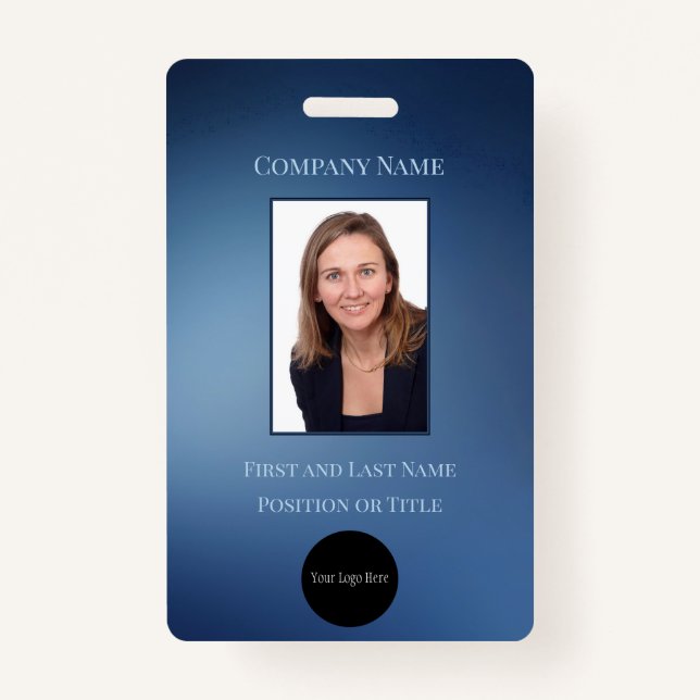 Small Business Employee ID Photo Logo Badge (Front)