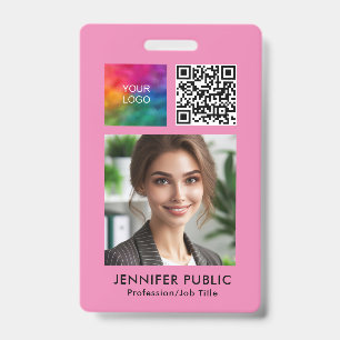 Small Business Employee QR Code Logo Template Badge