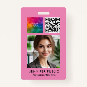 Small Business Employee QR Code Logo Template Badge