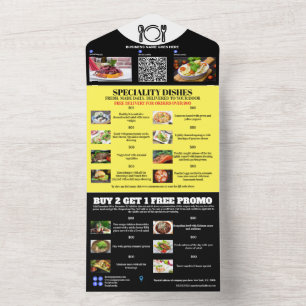 Small business food delivery DIY photo logo black All In One Invitation
