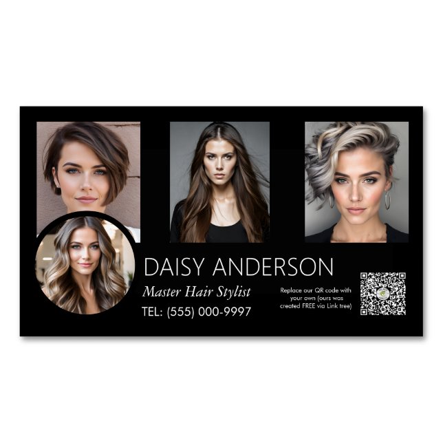 small business home hair stylist hairdresser salon 	Magnetic business card (Front)
