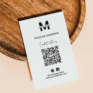 Small Business Instagram Facebook QR Code Modern Card