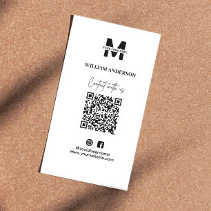 Small Business Instagram Facebook QR Code Modern Enclosure Card