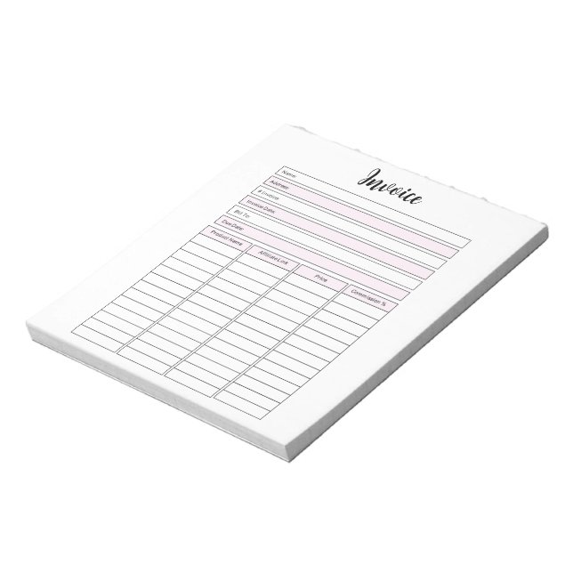 Small Business Invoice Notepad (Rotated)