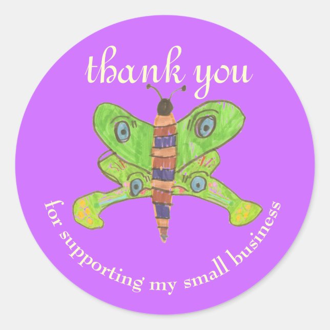 Small business label thank you sticker (Front)