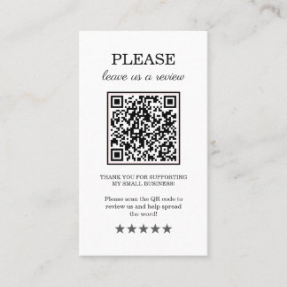 Small Business Leave A Review Card