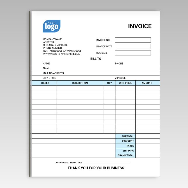 Small Business Logo Personalized Invoice Notepad (Creator Uploaded)
