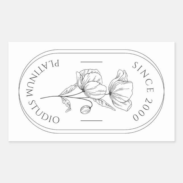 Small Business Minimalist Floral Packaging  Sticker (Front)